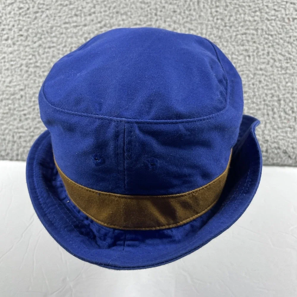 Vintage Nike Bucket Hat Womens Blue Brown Logo Cotton Outdoor Hiking 90s Y2K